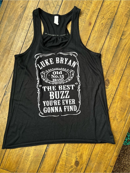 Bella Canvas Tops - Luke Bryan Black Tank Top with Racerback Detail